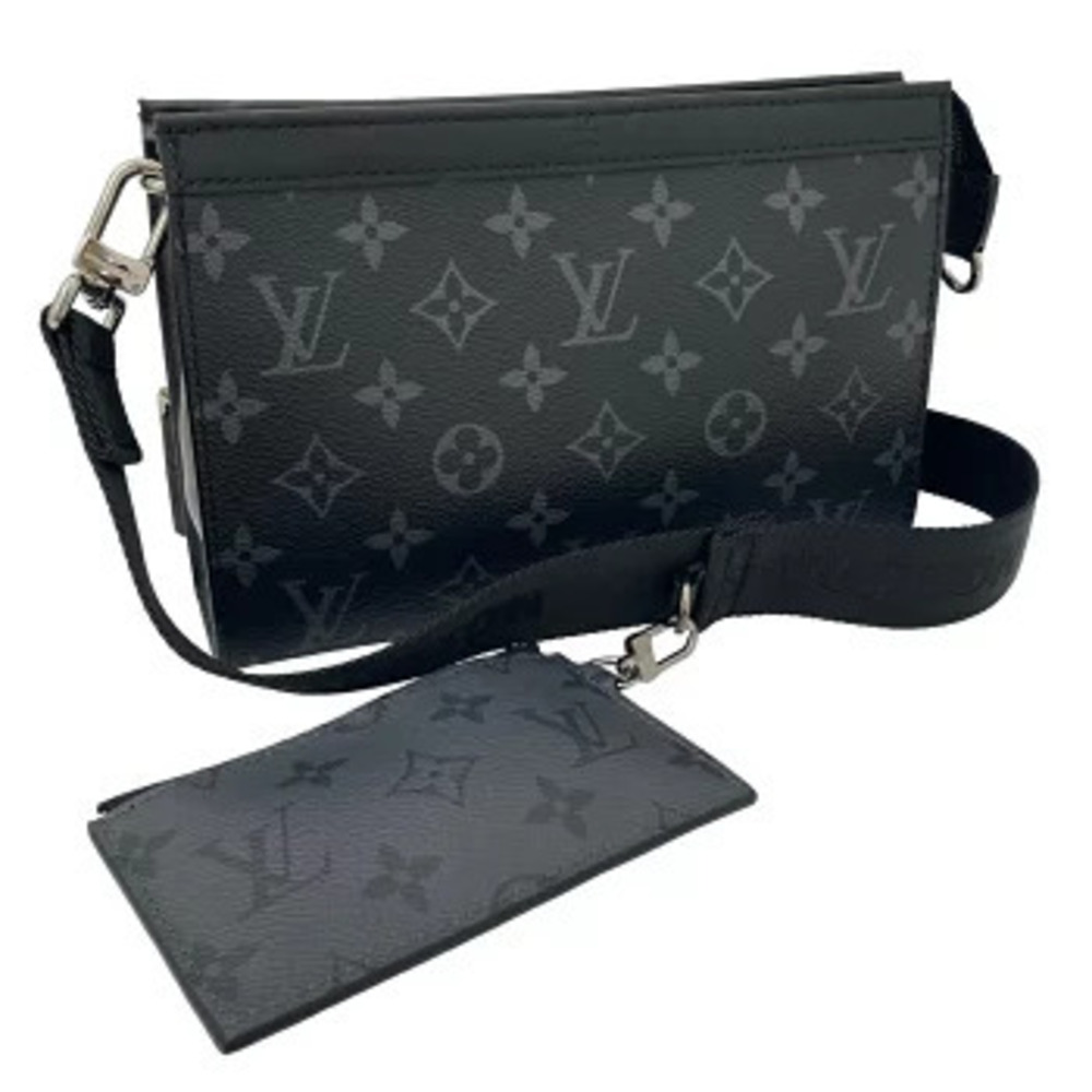 LOUIS VUITTON Gaston Wearable Wallet Monogram Eclipse Black Shoulder Bag